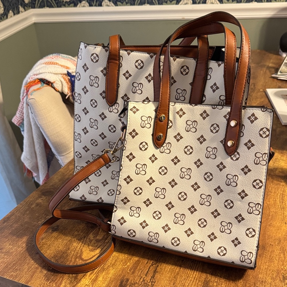 Elegant Brown and Cream Designer look a like Tote Bag